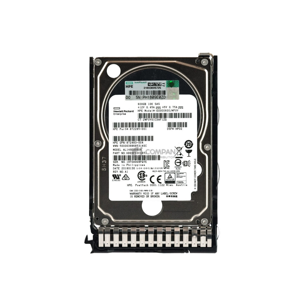872736-001 HP HDD 600GB 10K SAS 12G 2.5" SFF